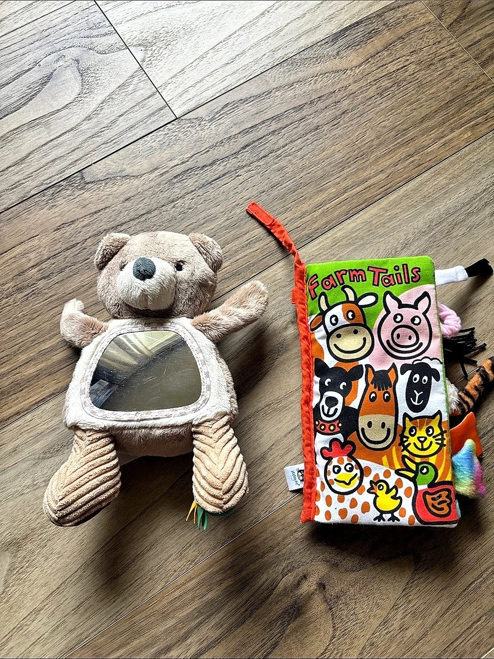 Jellycat Farm Tails Book + Itzy Ritzy mirror toy